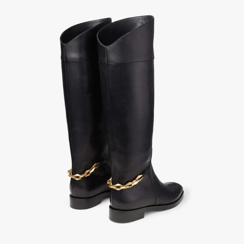 Nell Knee Boot Flat
Black Soft Vachetta Knee-High Boots with Chain 6