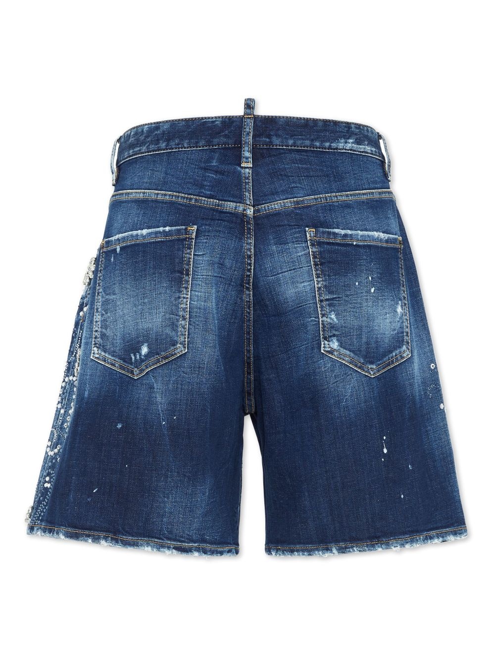 rhinestone-embellished denim shorts - 2