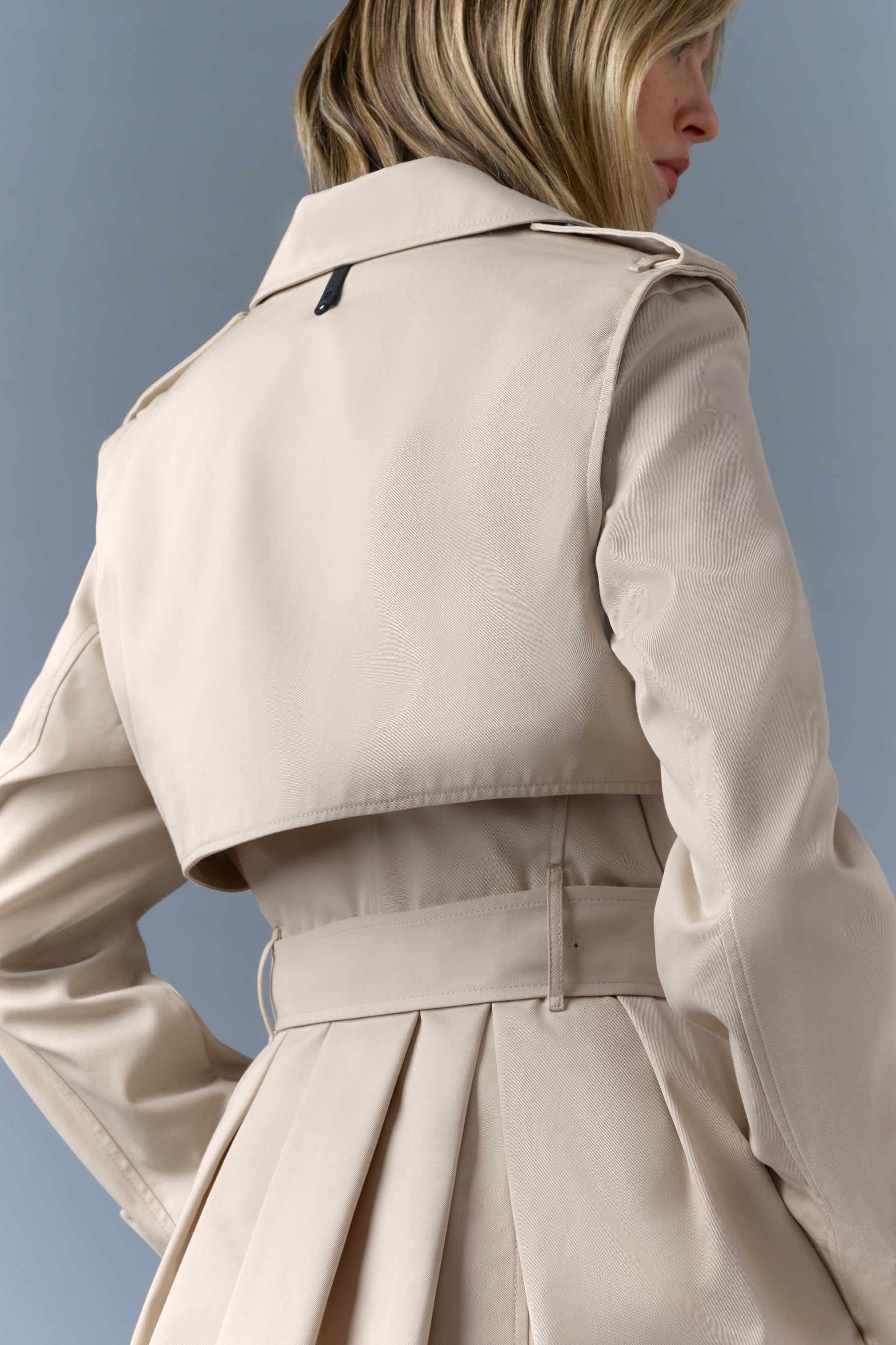 MACKAGE ADVA Mid-Length Buckled Belt Trench | REVERSIBLE