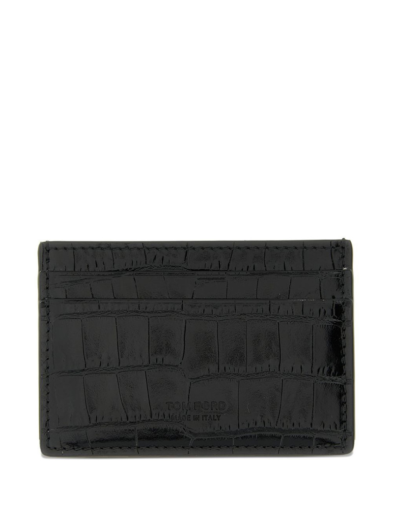 TOM FORD crocodile shiny leather card holder outlook