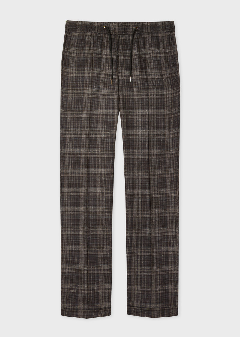 Brown and Navy Check Silk-Wool Suit 4