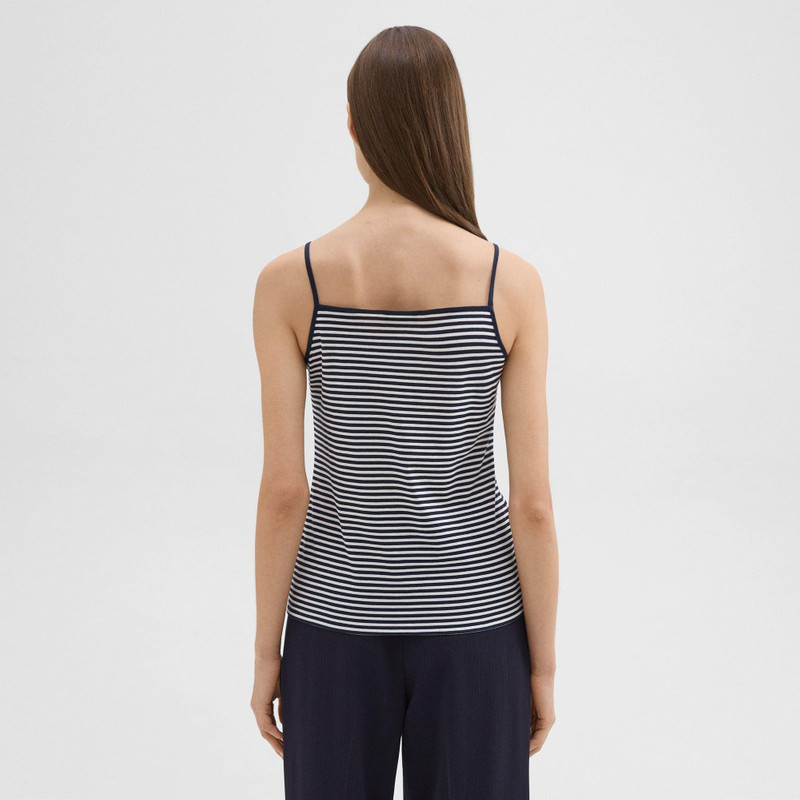 Square Neck Tank in Striped Pima Cotton 4