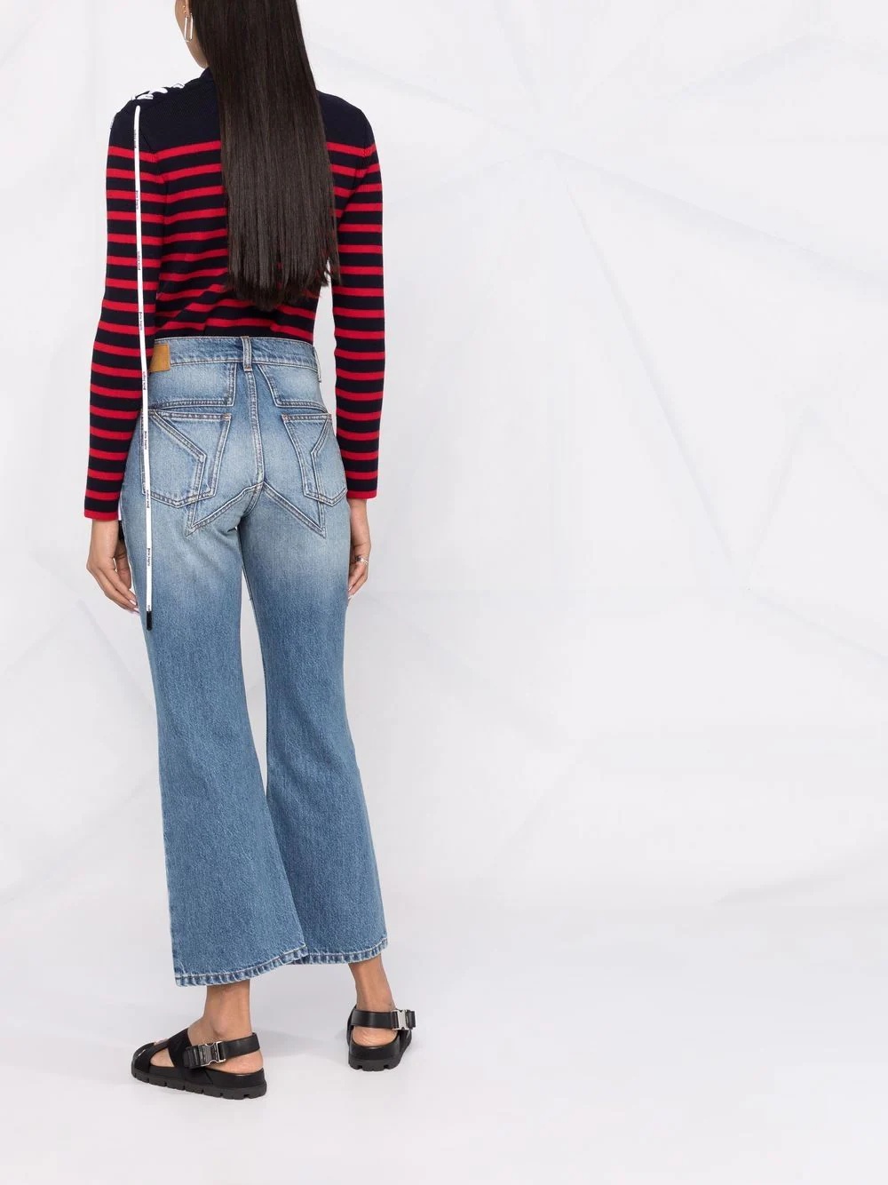star-detail flared jeans - 6
