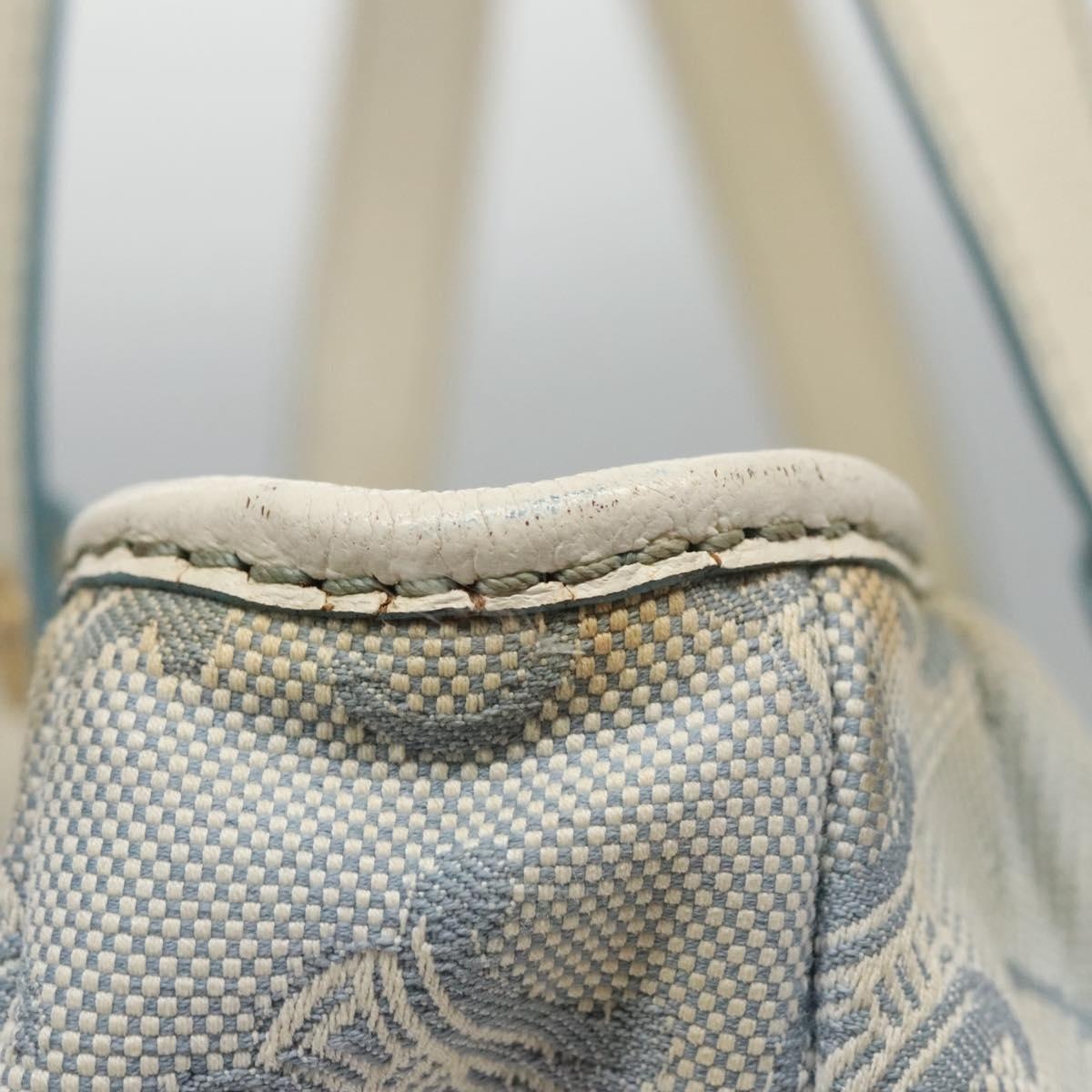 CELINE C Macadam Canvas Tote Bag Light Blue White Gold - 5