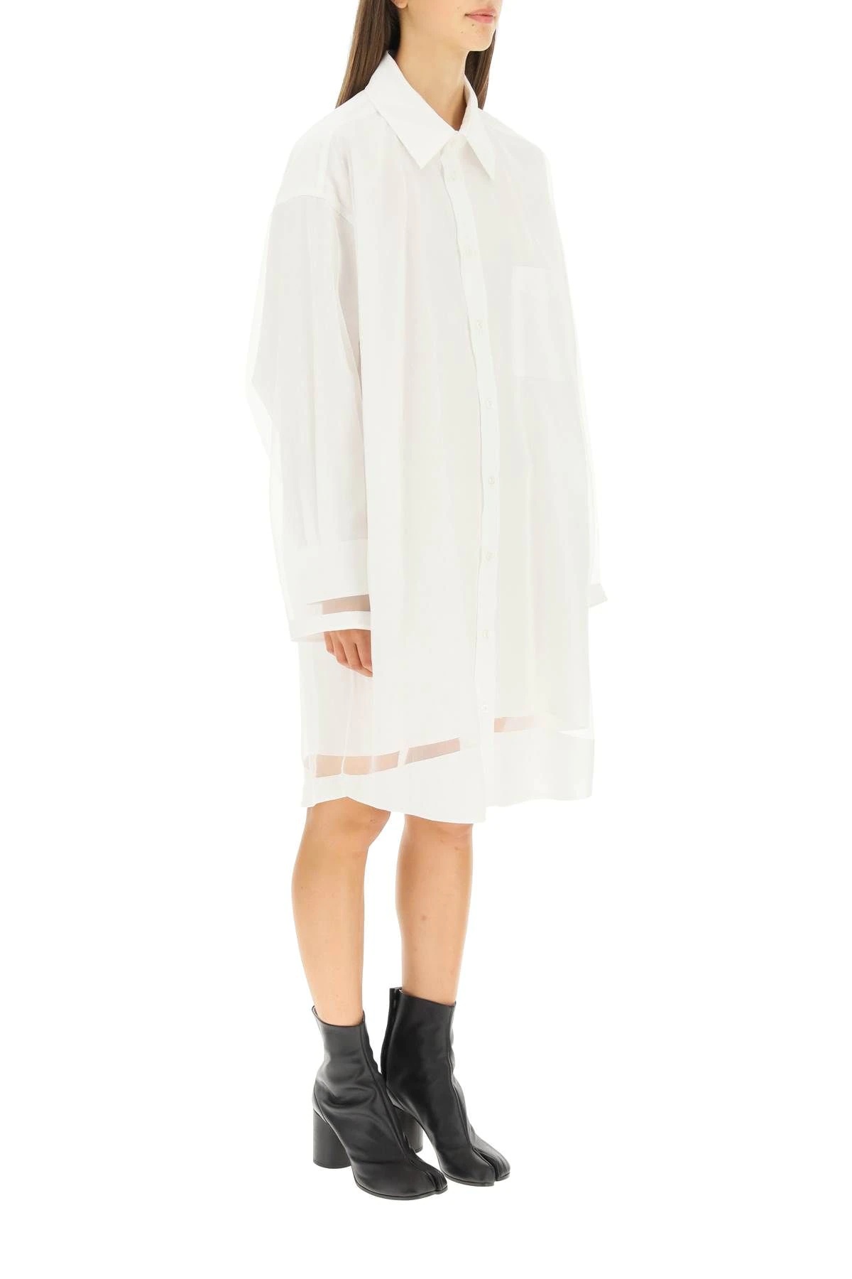 MINI SHIRT DRESS WITH TULLE OVERLAY - 3