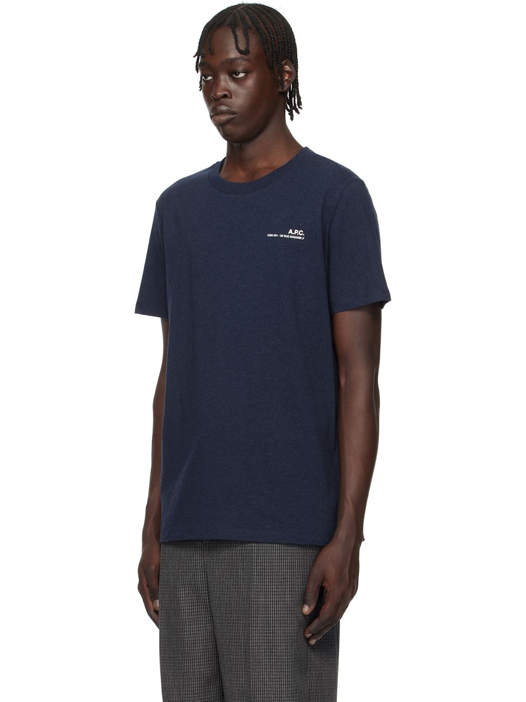 【関税込み】A.P.C. ネイビー Standard Item Tシャツ A.P.C. Navy Standard Item T-shirt | REVERSIBLE