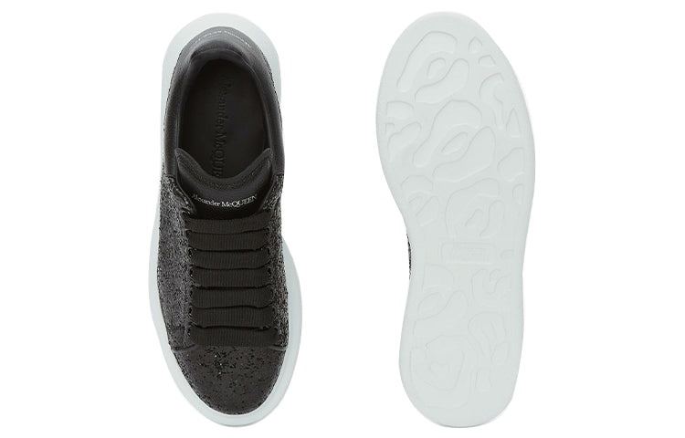 (WMNS) Alexander McQueen Oversized Sneaker Glitter 'Black' 553771W4EY41000 - 5