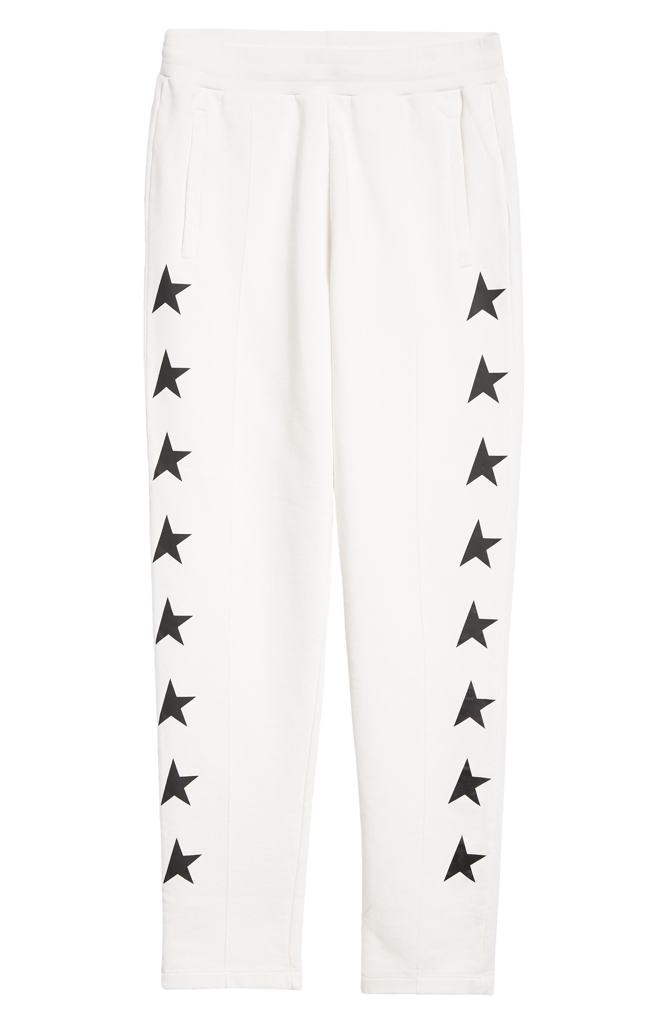 Golden Goose Broken Star Cotton Sweatpants in Vintage White/Black at Nordstrom - 6