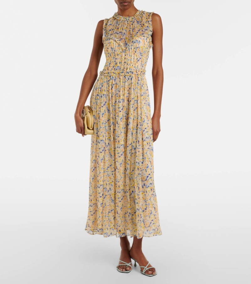 ULLA JOHNSON Kasia floral silk chiffon maxi dress outlook