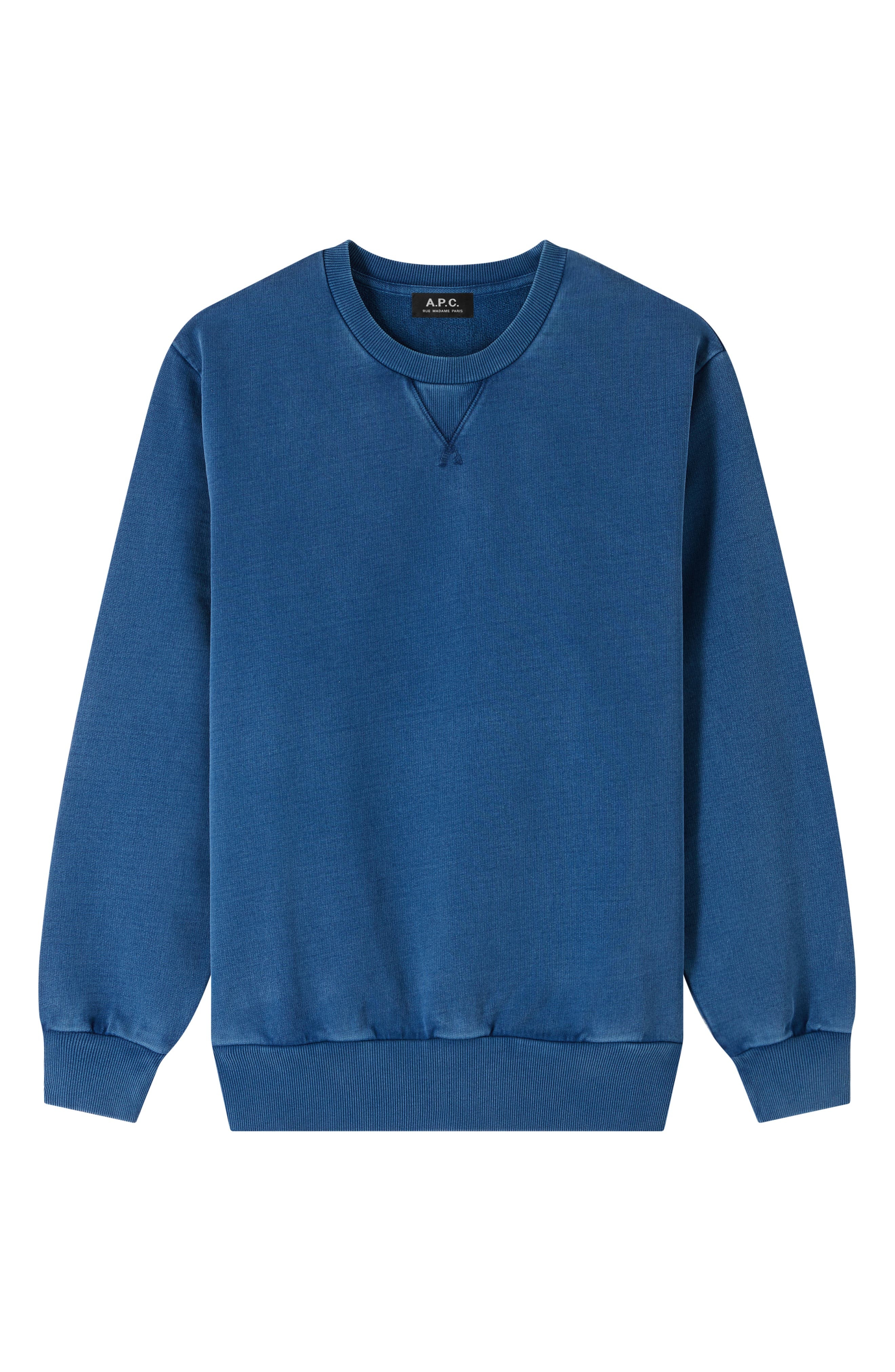 A.P.C. Sweat Label Garment Dye Sweatshirt in Iaj Marine at Nordstrom - 3