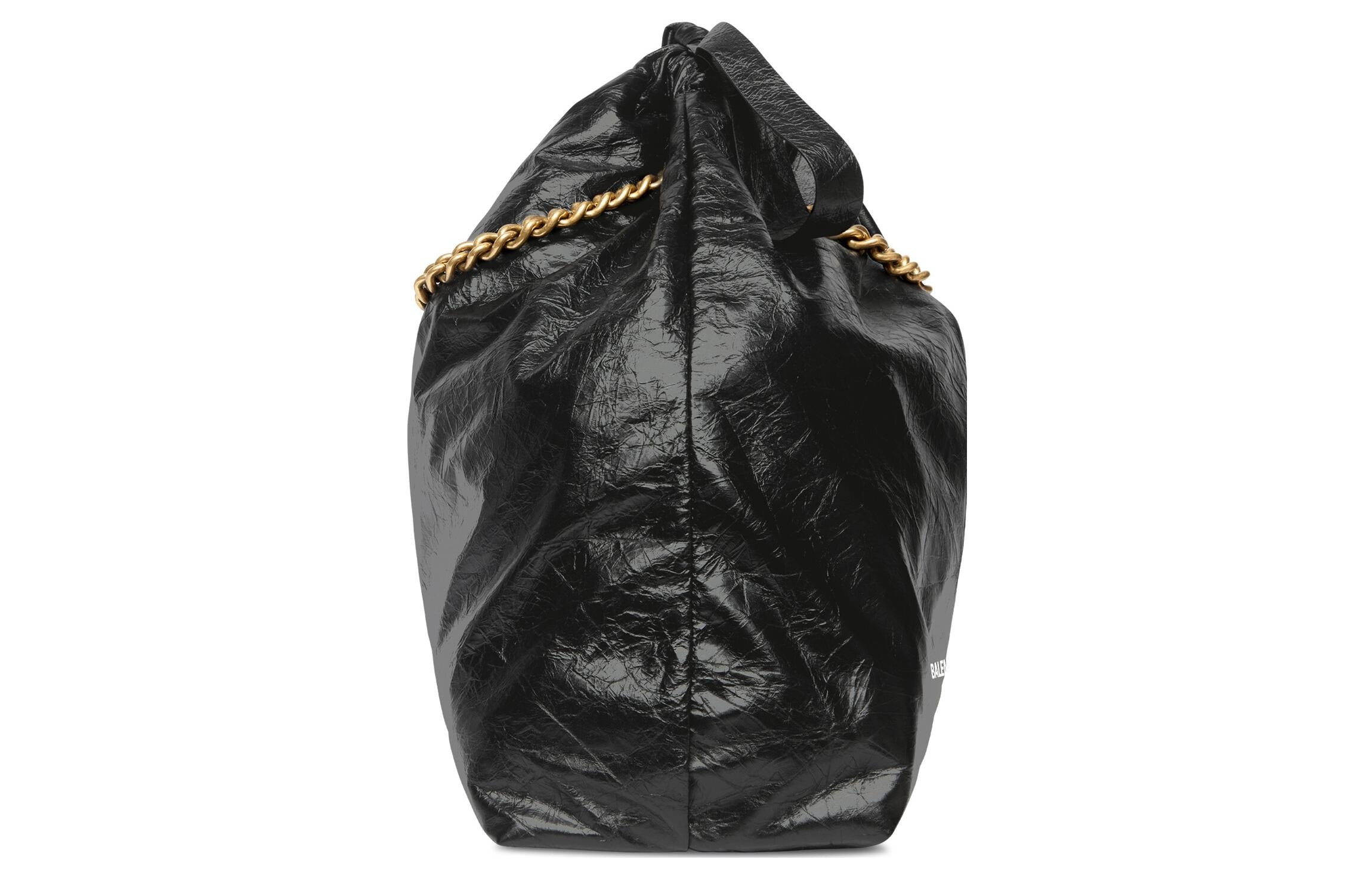 (WMNS) Balenciaga Crush Medium Tote Bag 'Black' 742941210IT1000 - 4