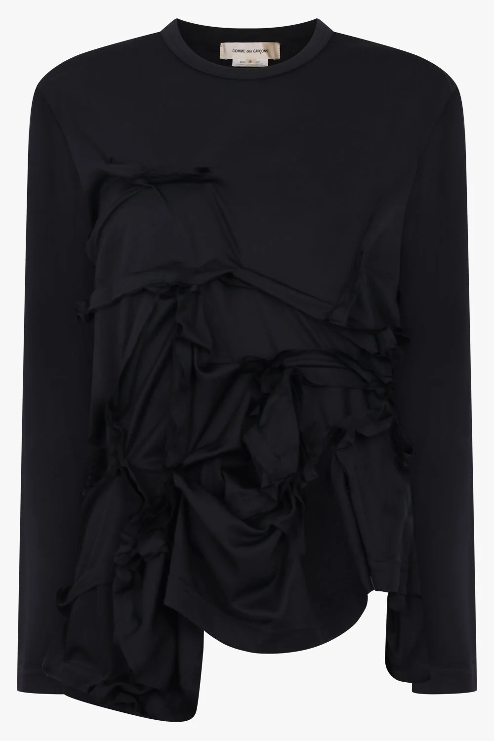 DECONSTRUCT RUFFLE ASYMMETRIC TOP | BLACK - 1
