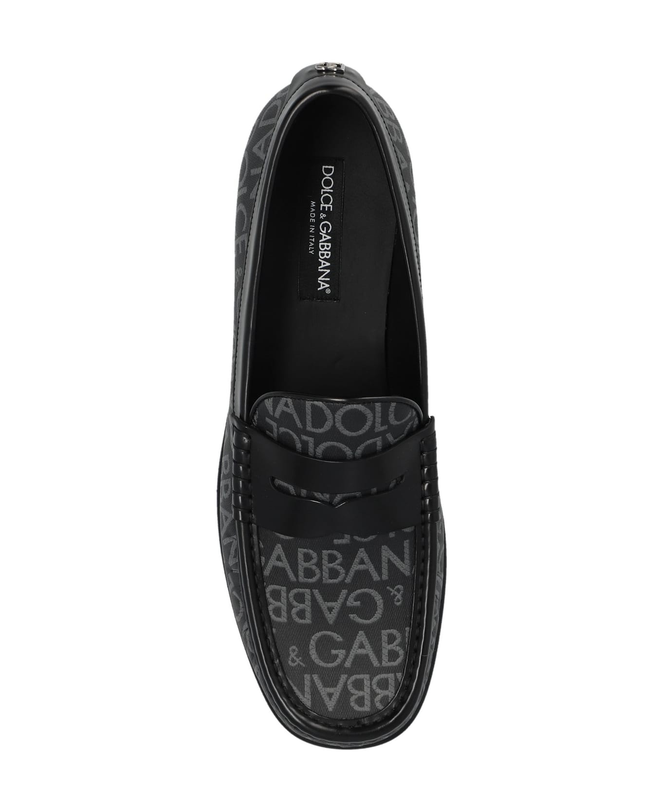 Logo Jacquard Fabric Loafers - 4