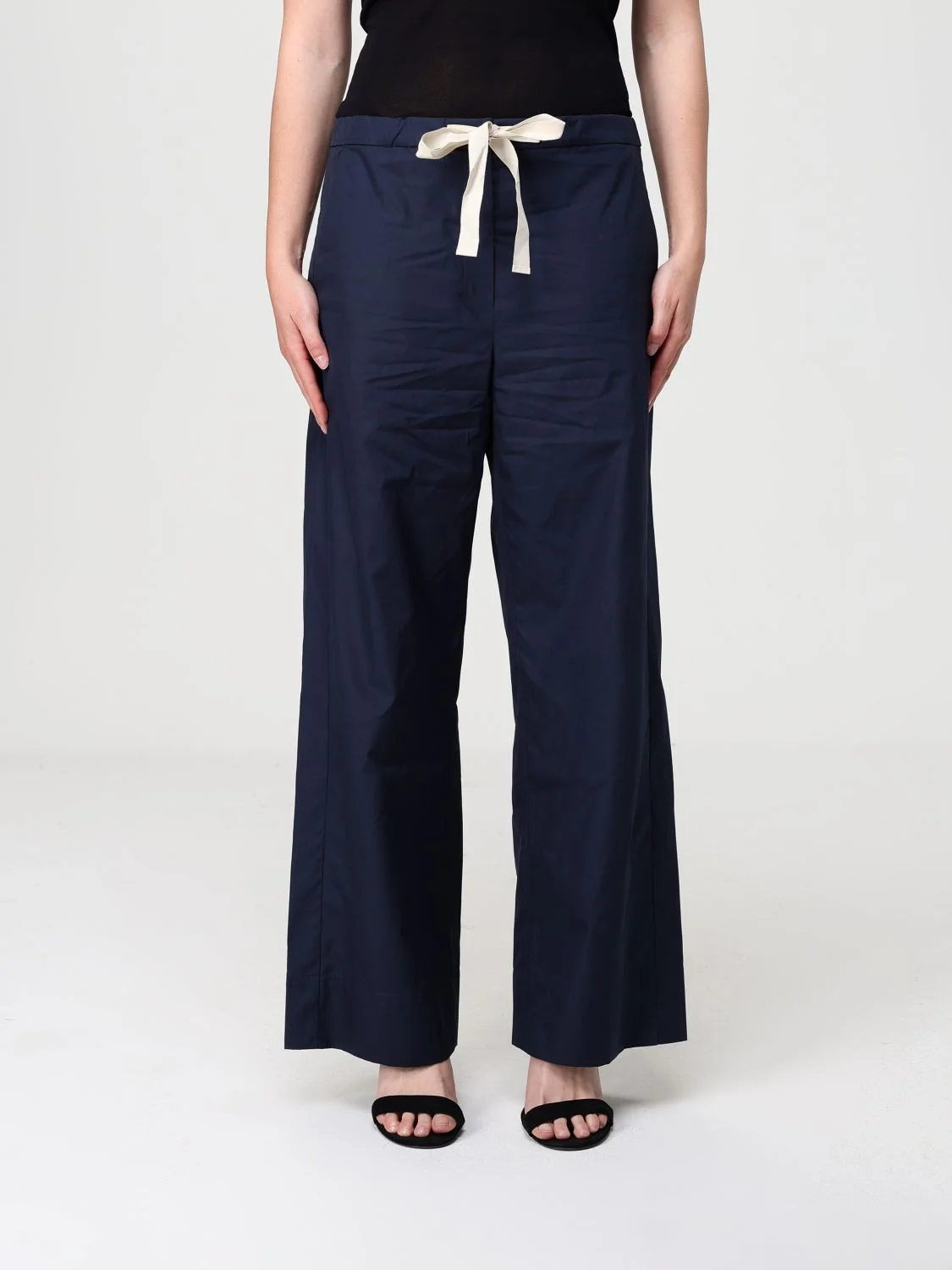 'S Max Mara Cotton Wide-Leg Trousers - 1