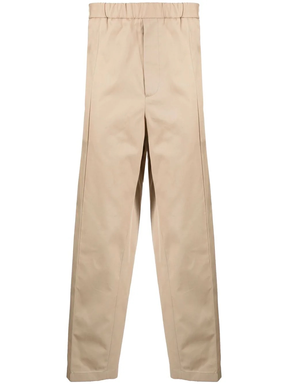 elasticated-waist straight chinos - 1