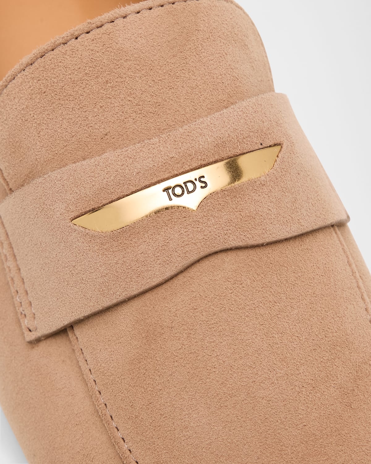 Suede Bar Detail Loafers - 4