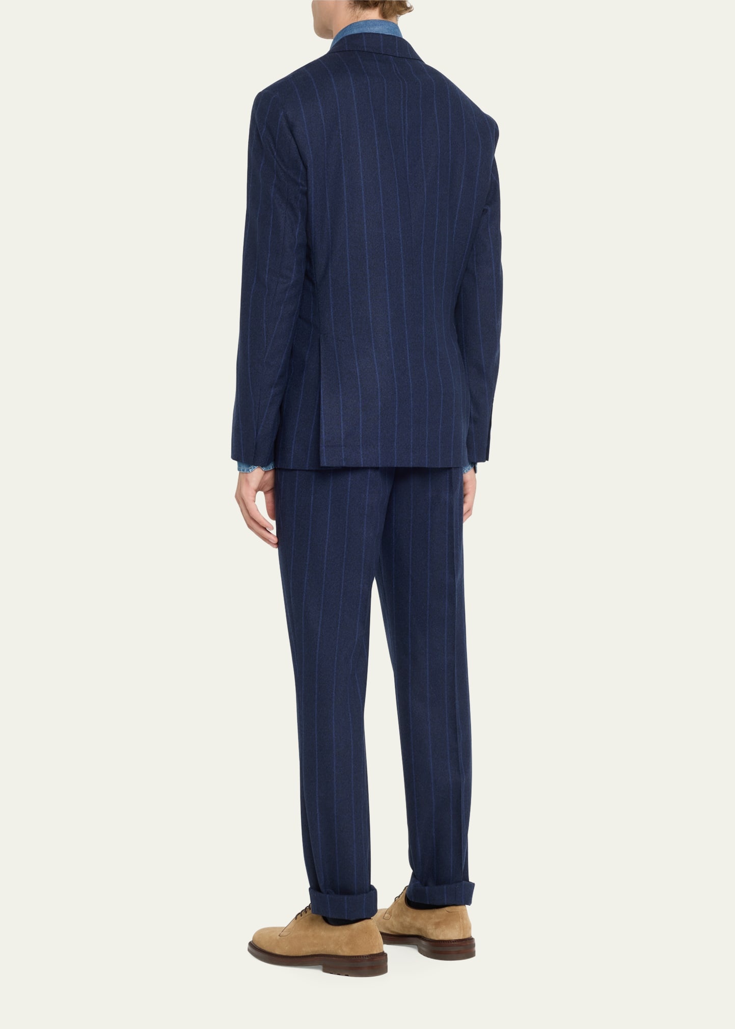 Men's Striped Wool Suit - 3