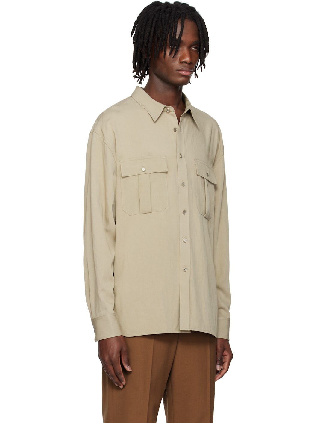 Beige Pocket Detail Montana Shirt - 2