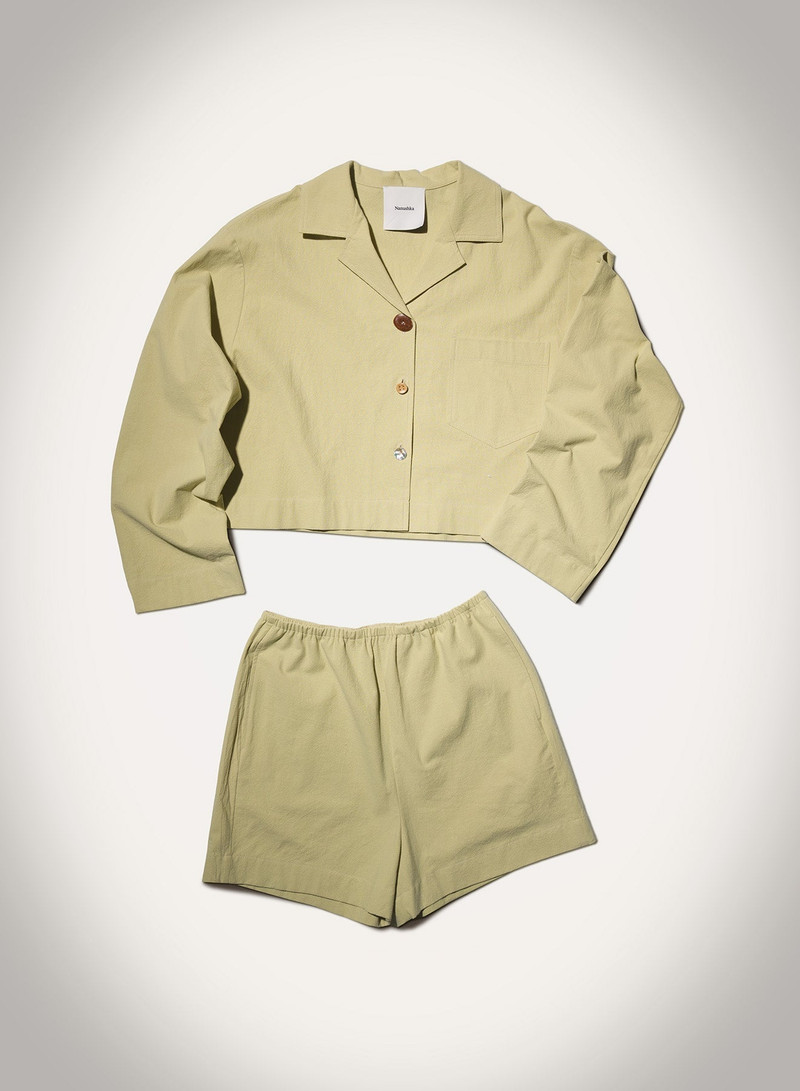 Nanushka Tailored Washed Calico Shorts outlook