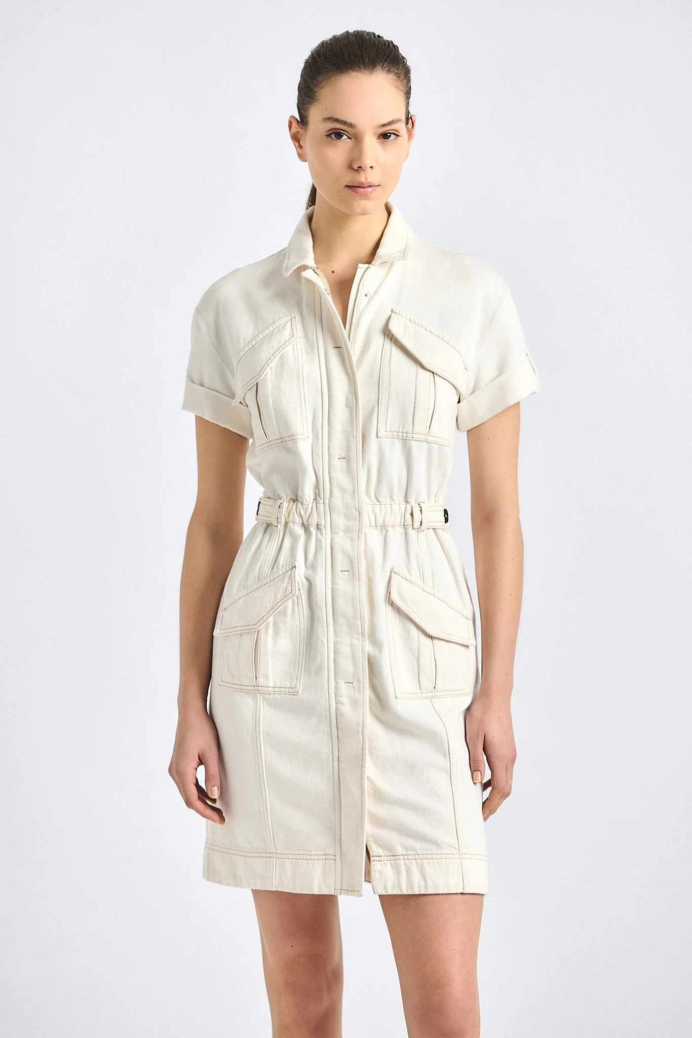 CLOTILDE LINEN DENIM DRESS - 1