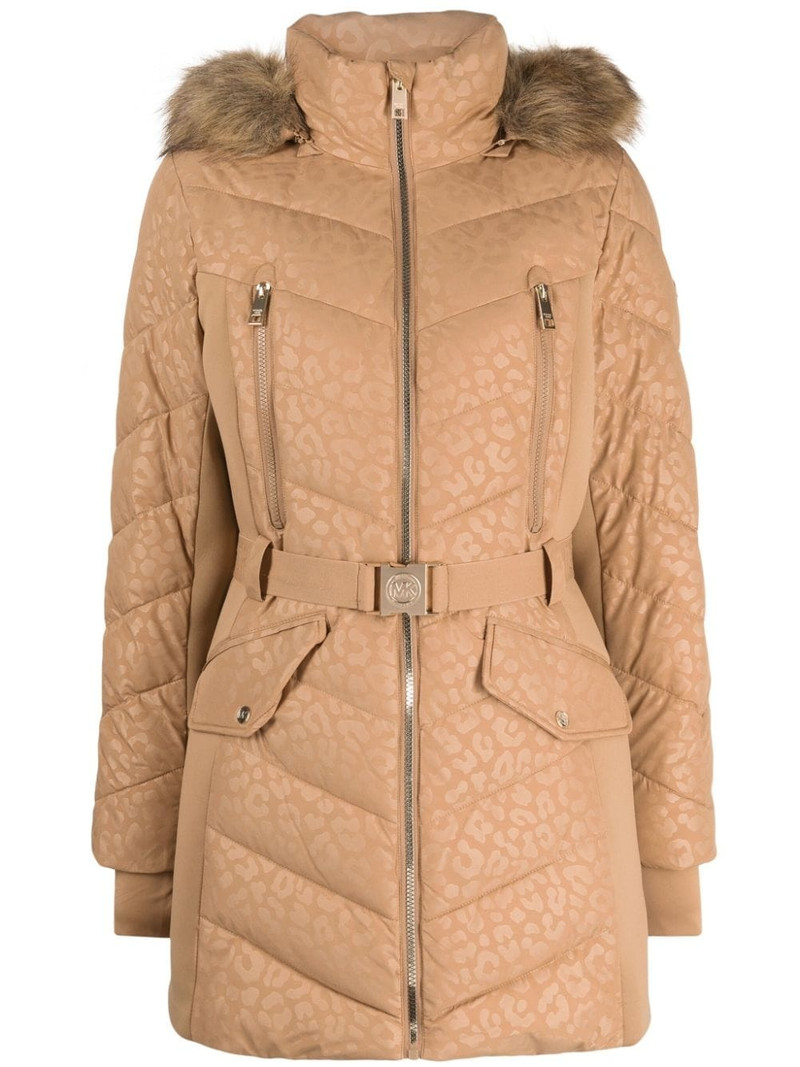 leopard-print padded parka coat 1