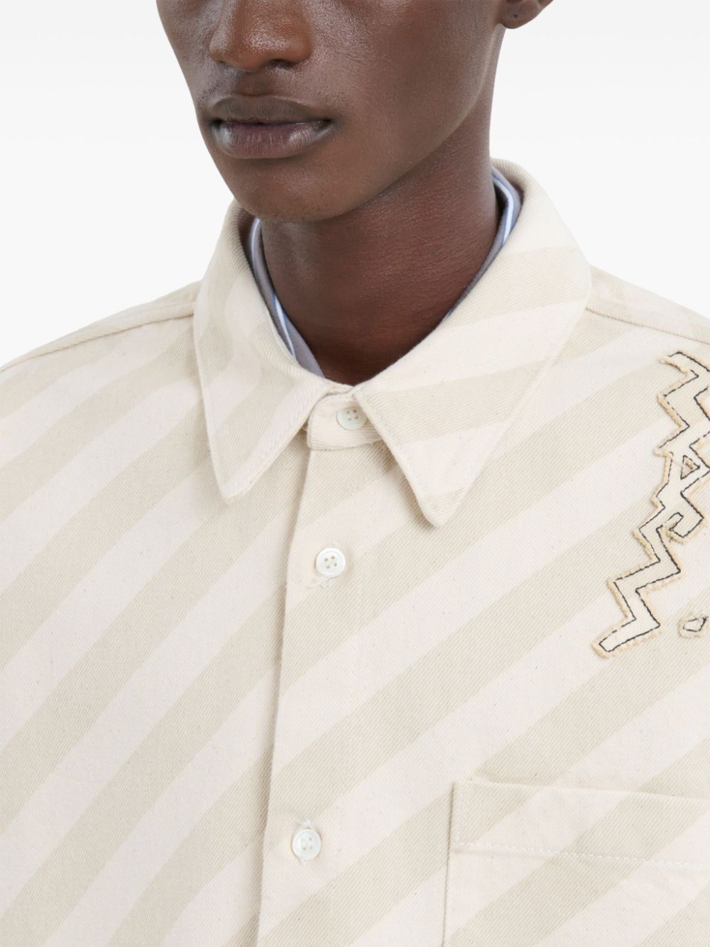 striped buttoned shirt - 5