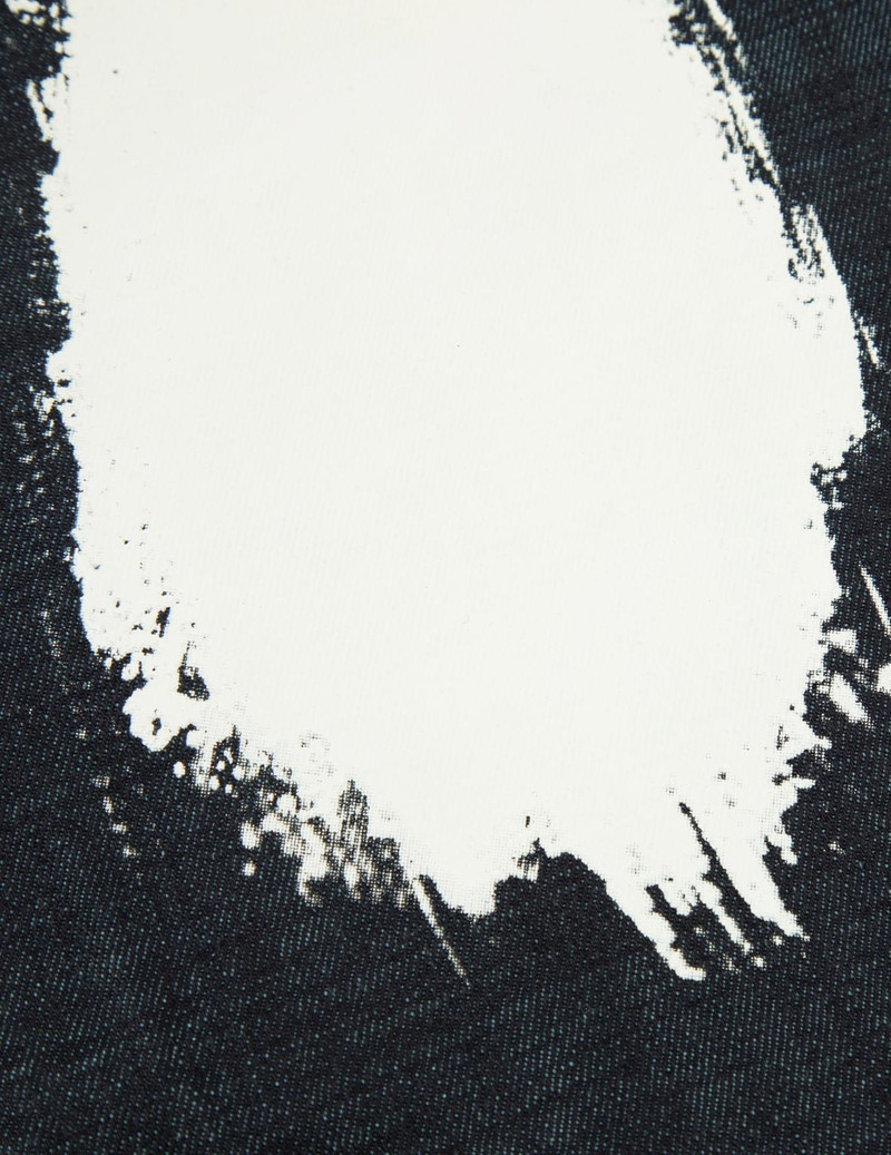 KOI EMBROIDERY AND BRUSHSTROKE DAICOCK PRINT CROPPED JEANS #2027 8