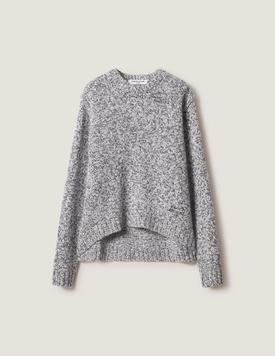 ALPACA BLEND MOULINE BOXY JUMPER - 1