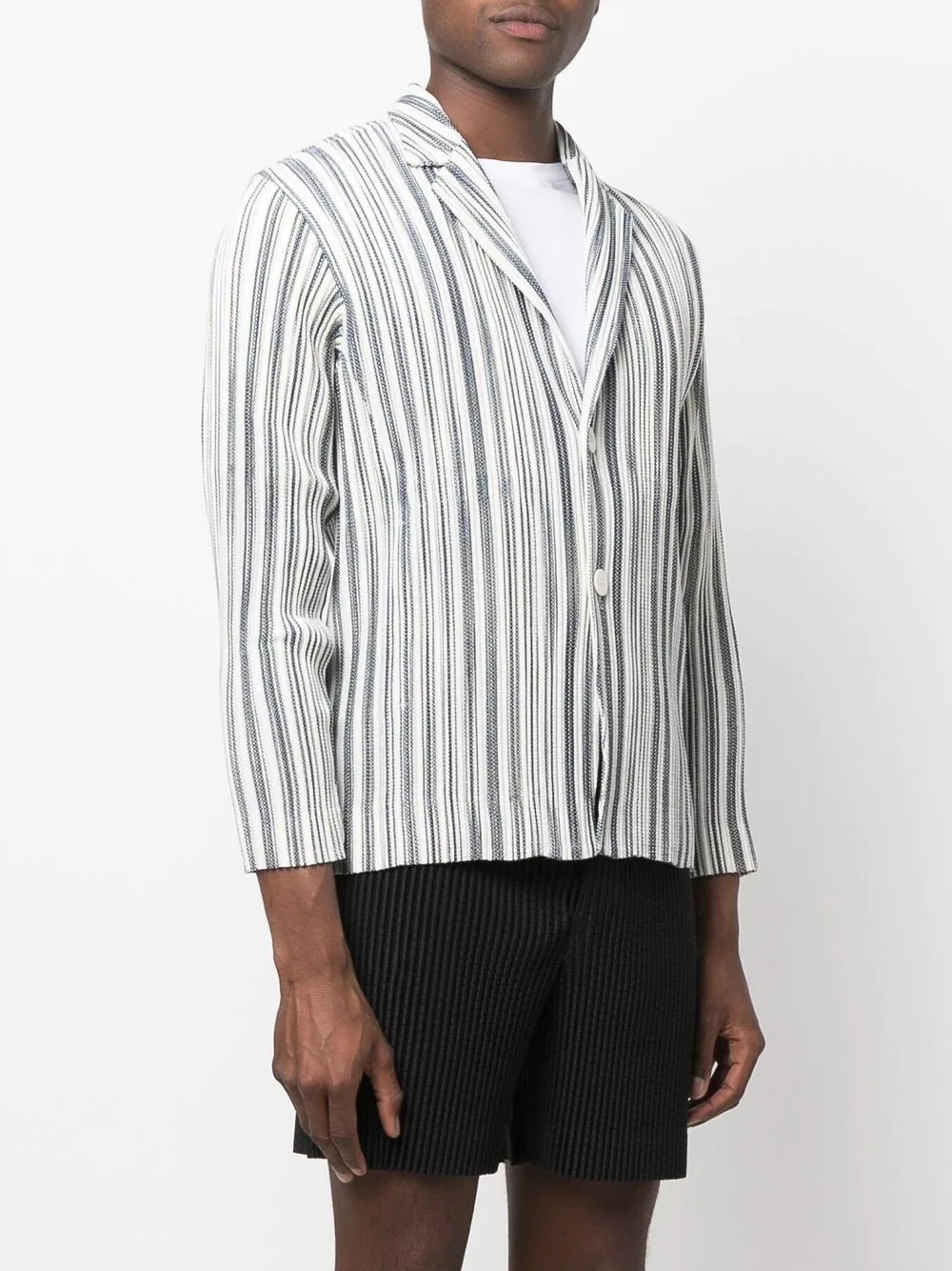 striped long-sleeve shirt jacket - 3