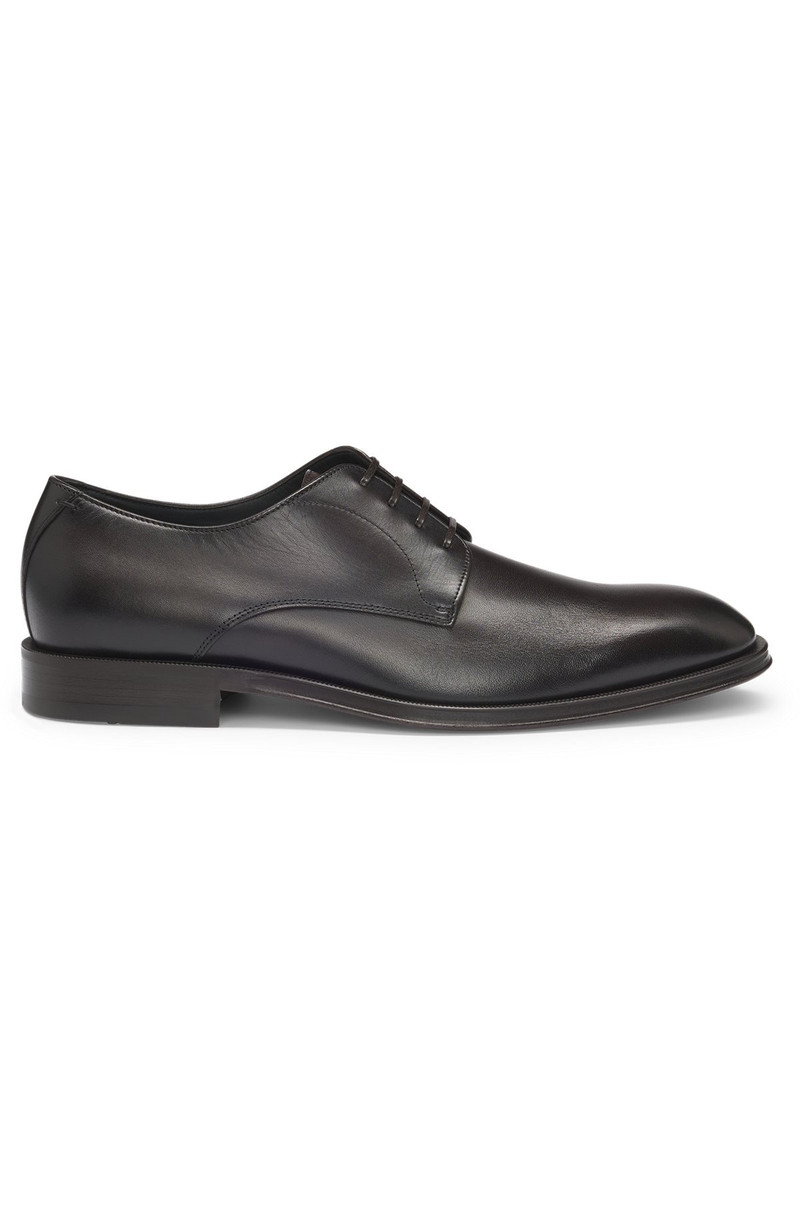 ITALIAN LEATHER DERBY SHOES WITH STITCHING DETAILS - 1