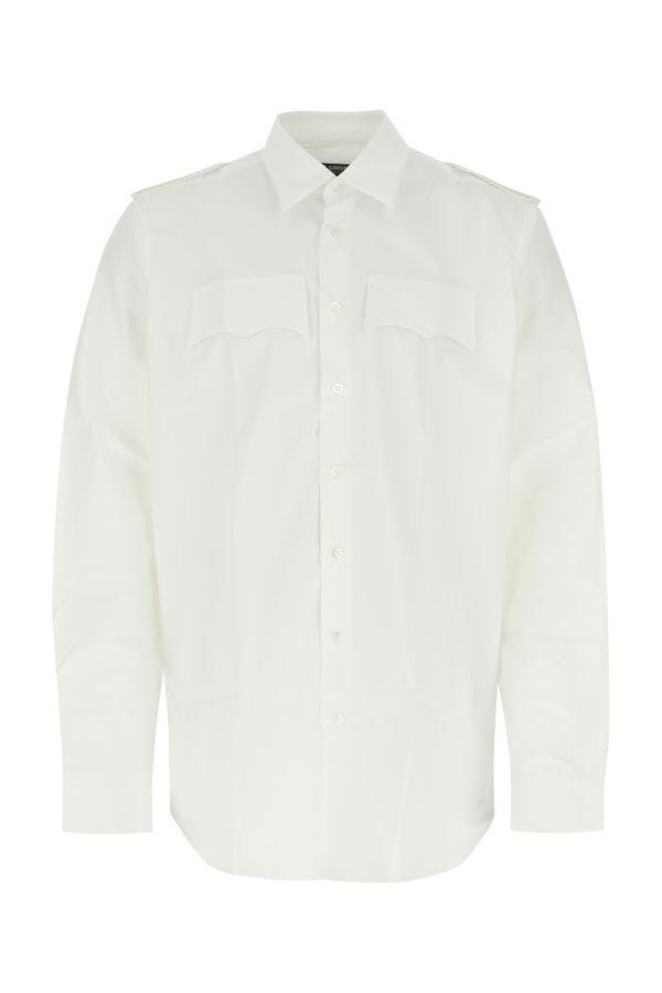 White poplin oversize shirt - 1