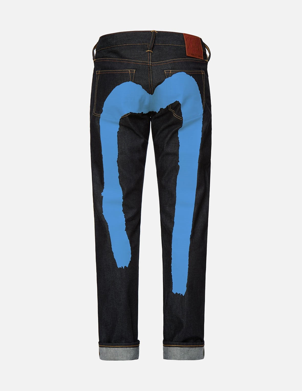 Blue Brushstroke Daicock Slim Cropped-fit  Jeans - 1