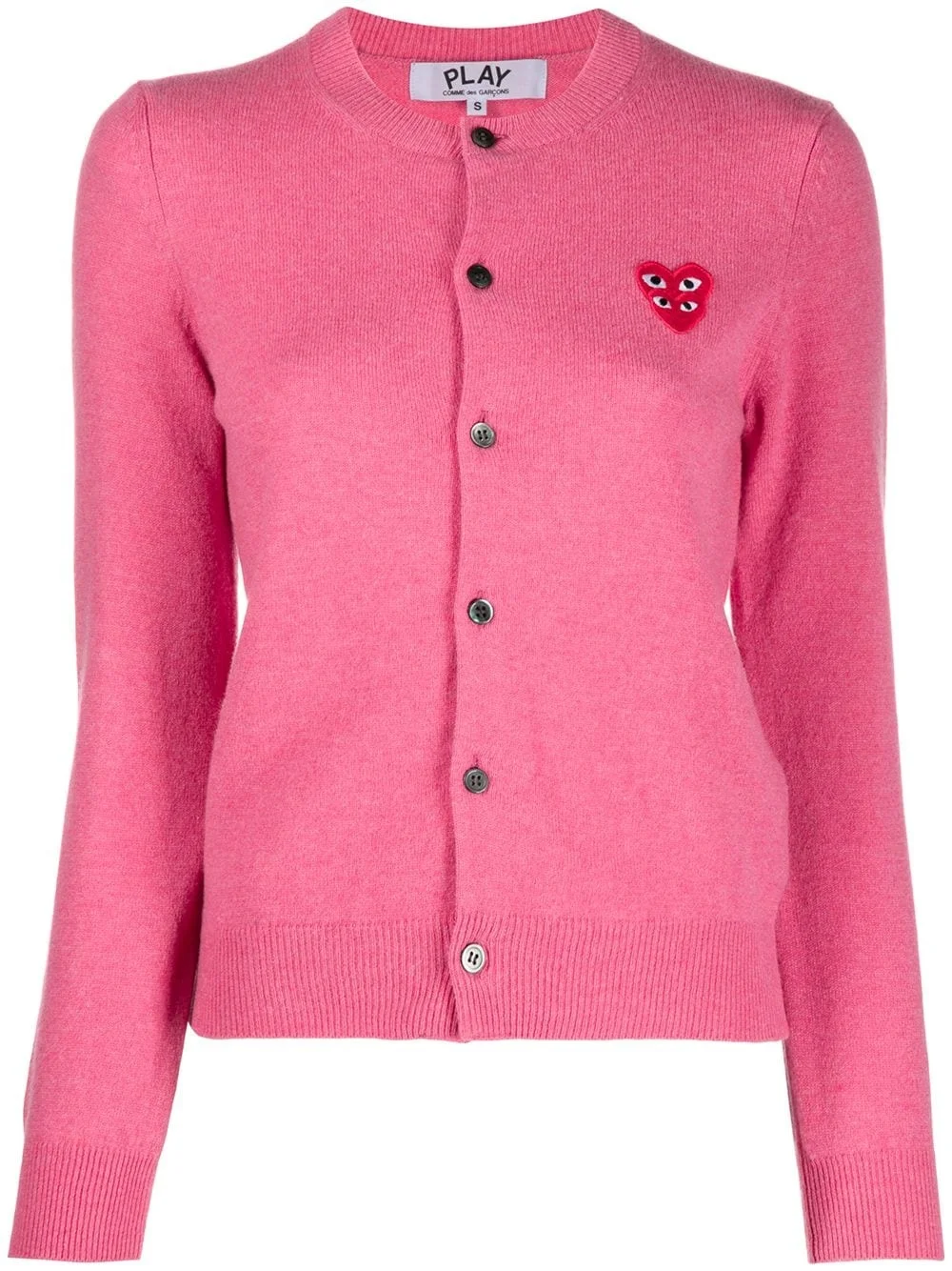 overlapping heart wool cardigan - 1