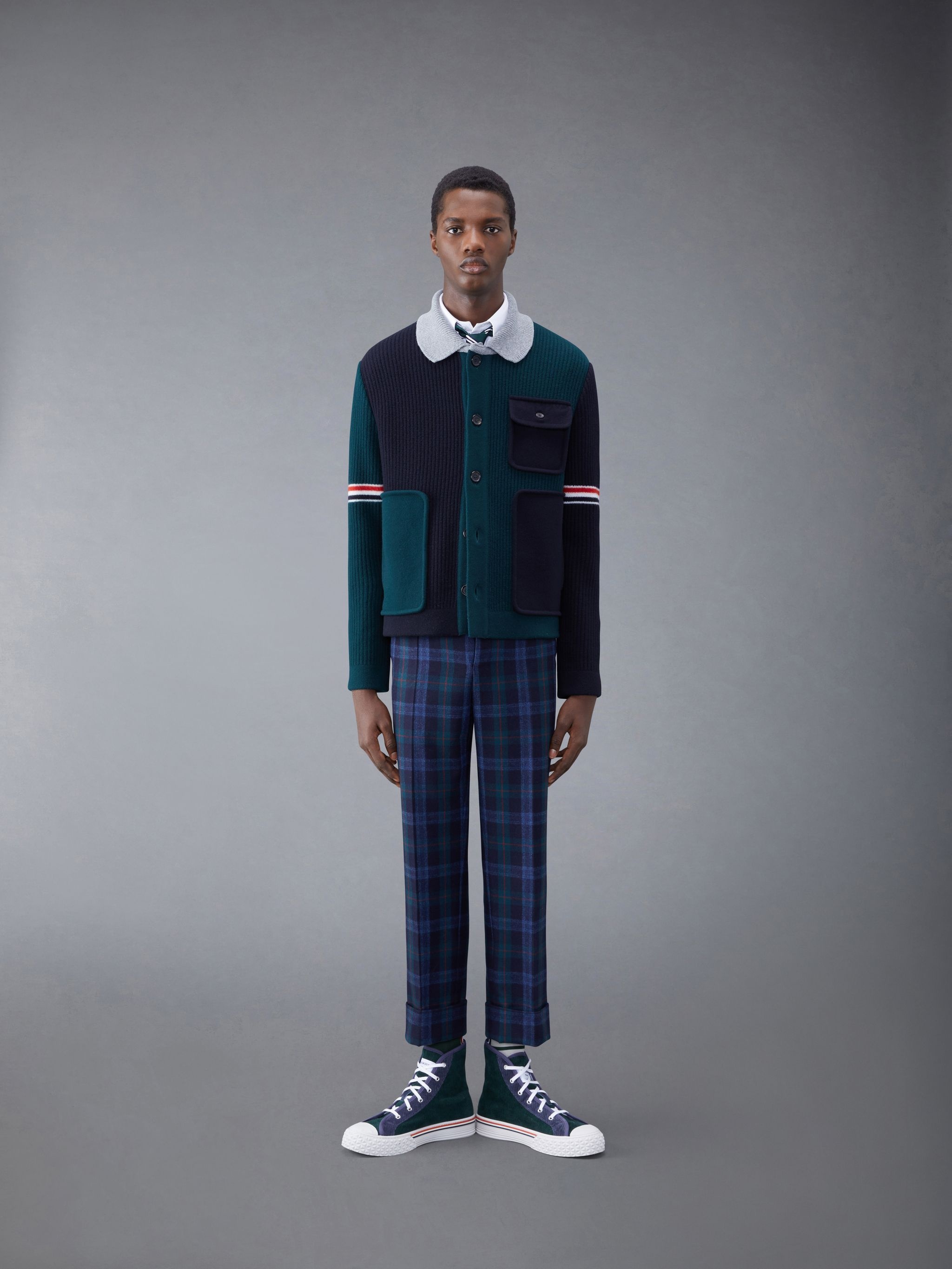 Fun-Mix Boiled Wool Stripe Workman's Jacket - 3