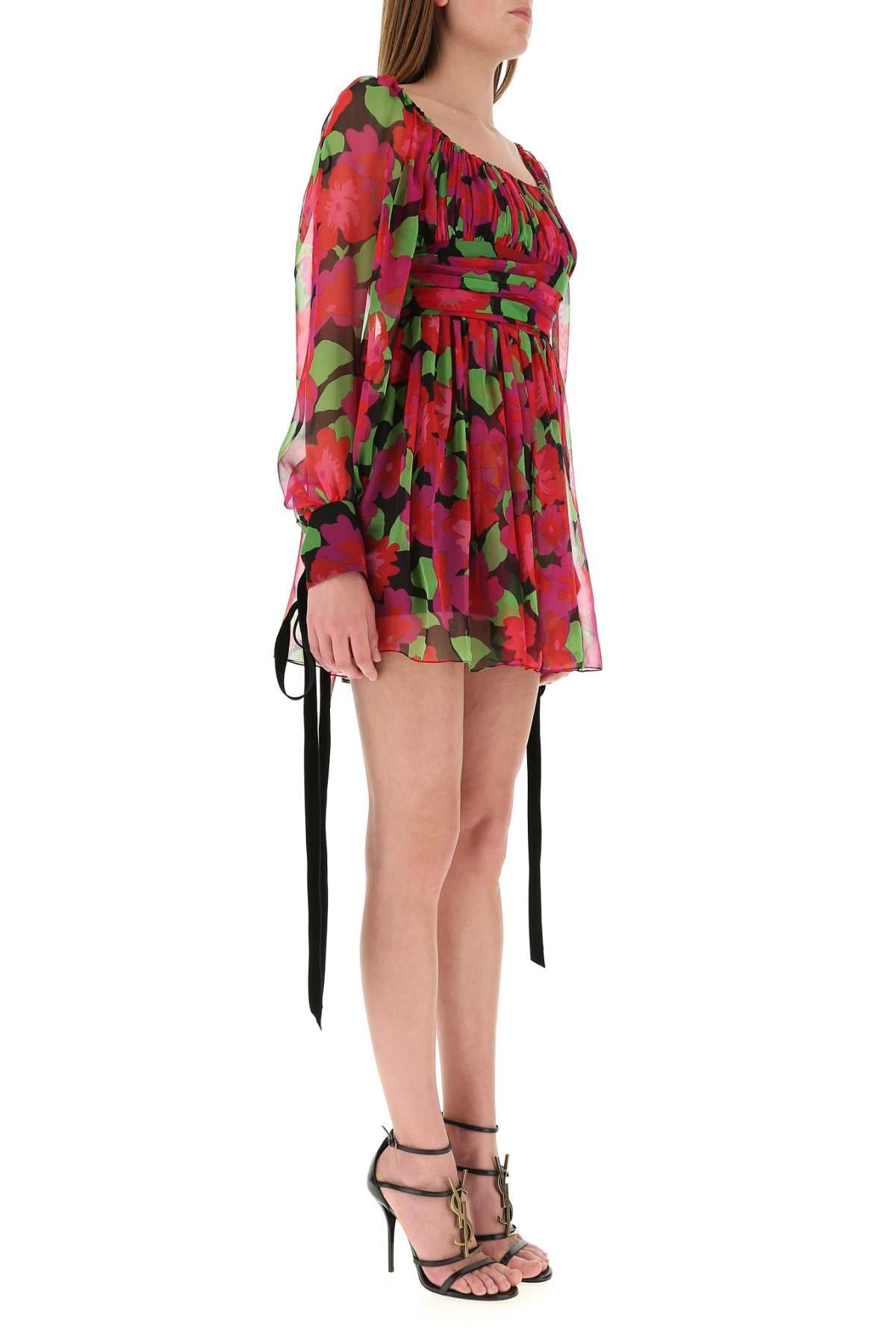 Saint Laurent Women Printed Silk Mini Dress - 3