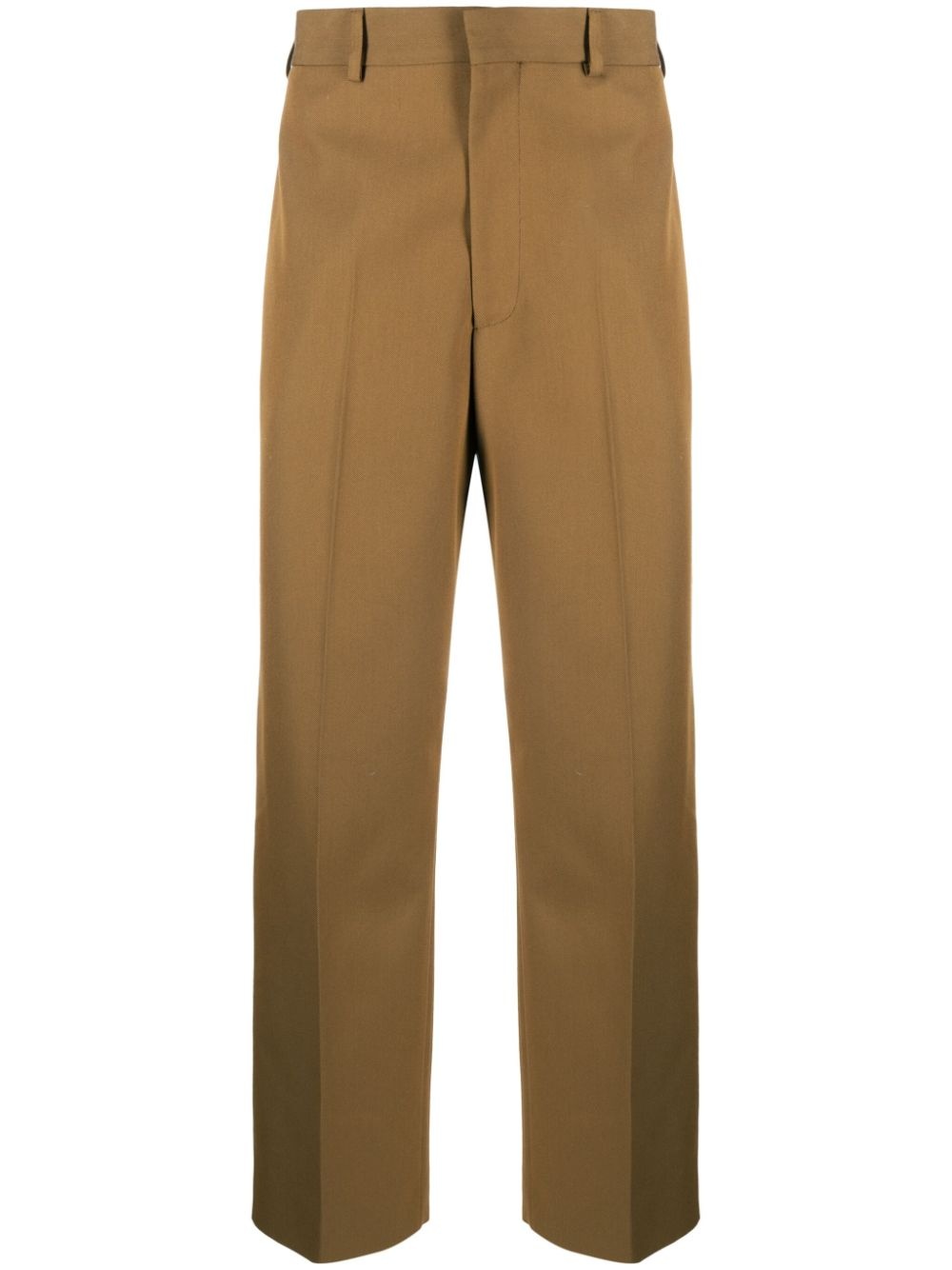straight-leg cotton trousers - 1