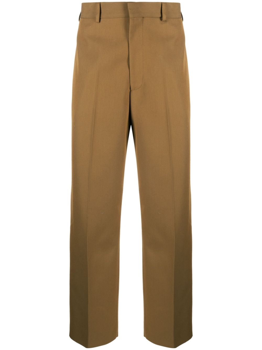 straight-leg cotton trousers - 1