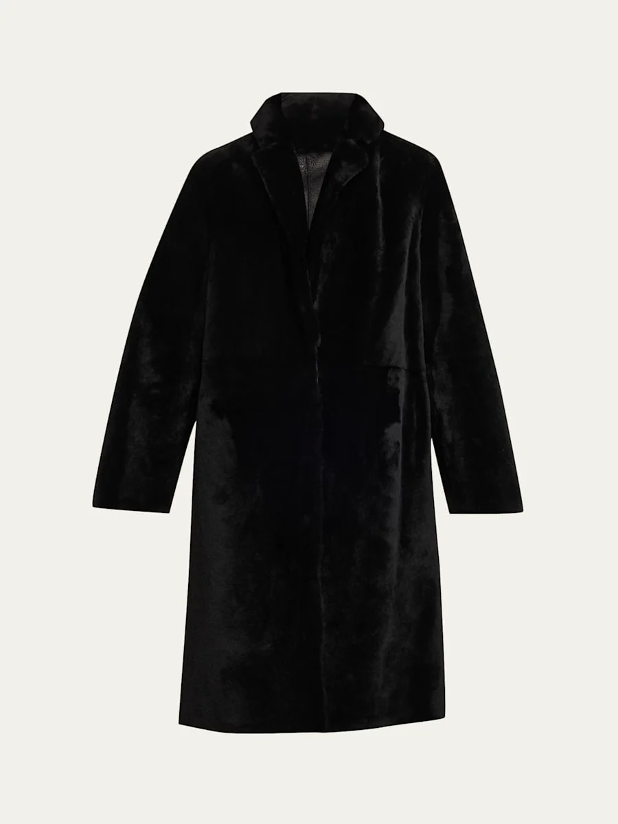 Ironed Lamb Shearling Coat - 1