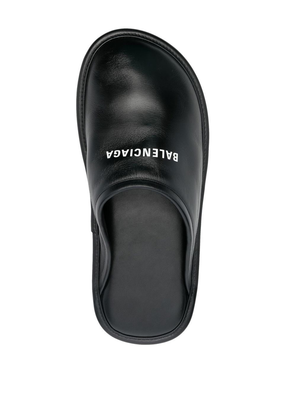 logo-print leather slippers - 4