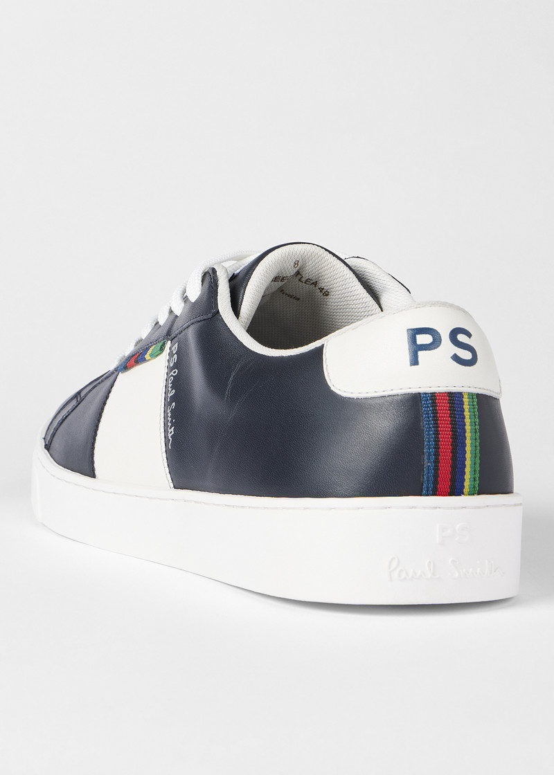 Navy Leather 'Beech' Trainers 5