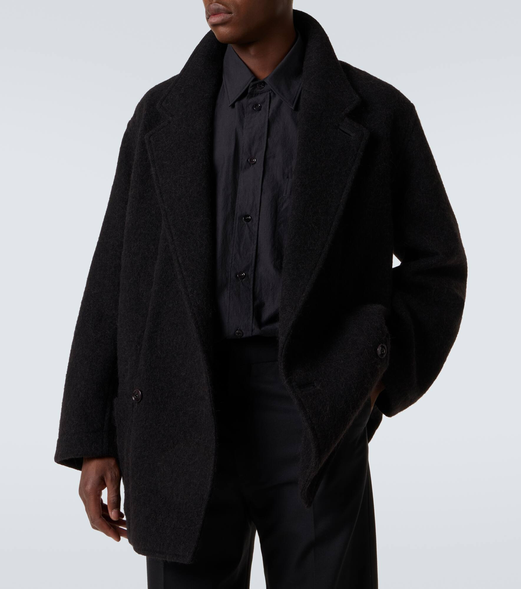 Wool and alpaca felt coat - 5