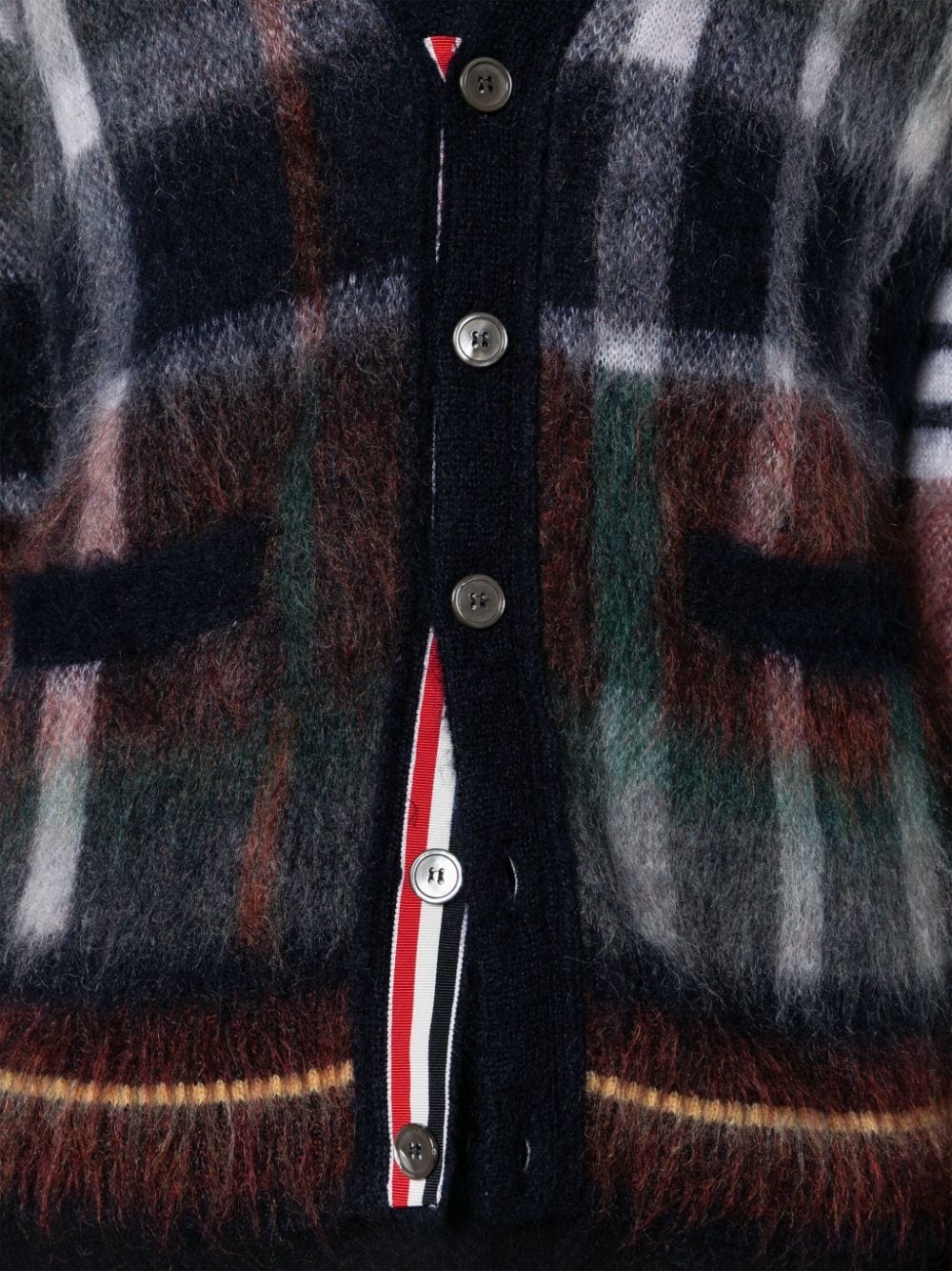 Hector-tartan brushed-effect cardigan - 5