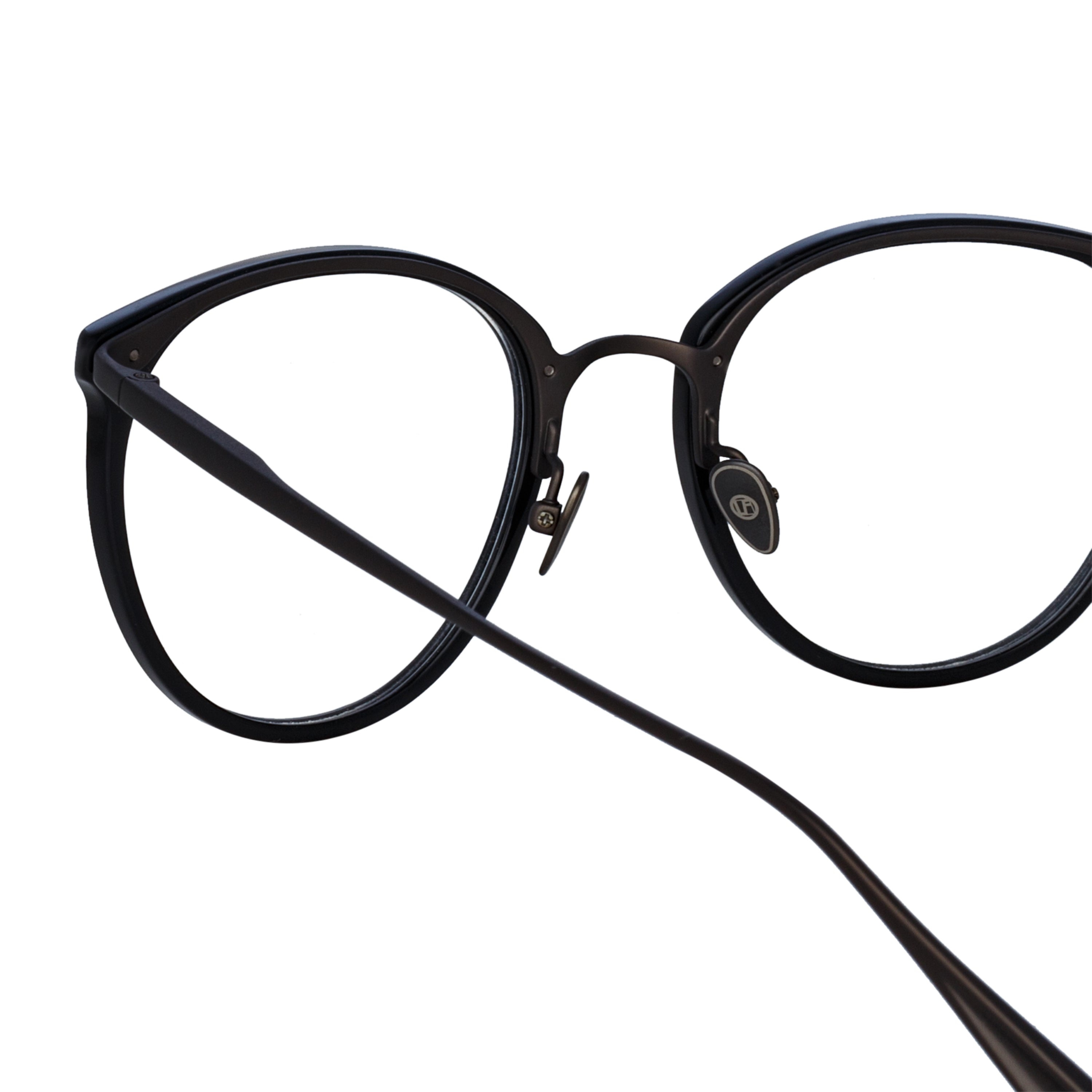 CALTHORPE OVAL OPTICAL FRAME IN BLACK AND NICKEL - 4