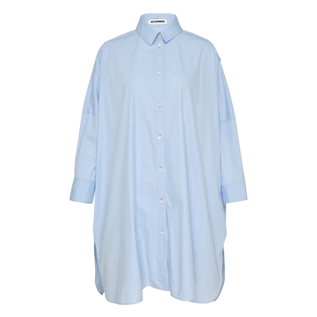 Embroidered Light Cotton Shirt Dress - 1