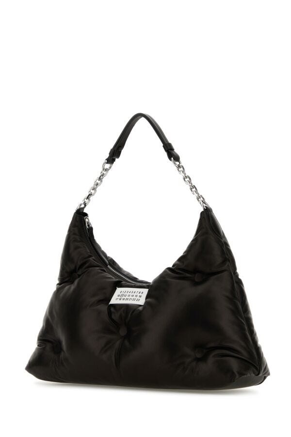 Maison Margiela Woman Black Nappa Leather Medium Glam Slam Hobo Shoulder Bag - 2