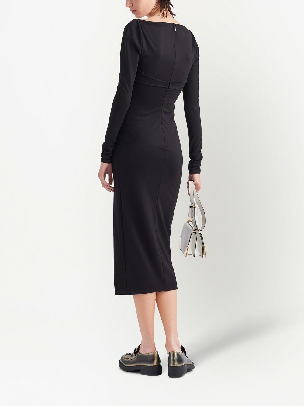 logo-plaque stretch-jersey midi dress - 3