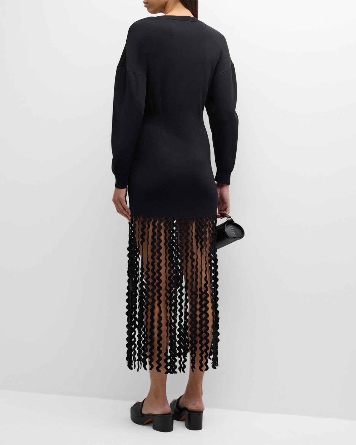 Wallis Fringe Knit Midi Dress - 4