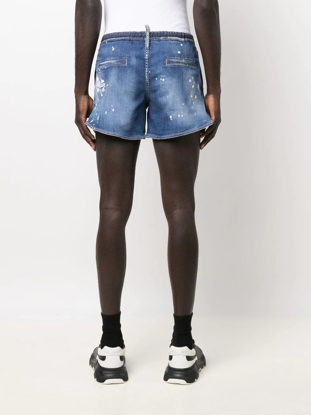 Maple logo ripped denim shorts - 4