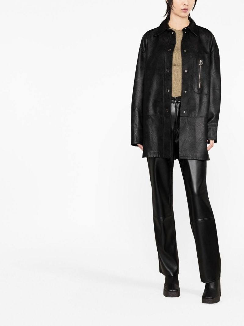 Stella McCartney faux-leather overshirt outlook