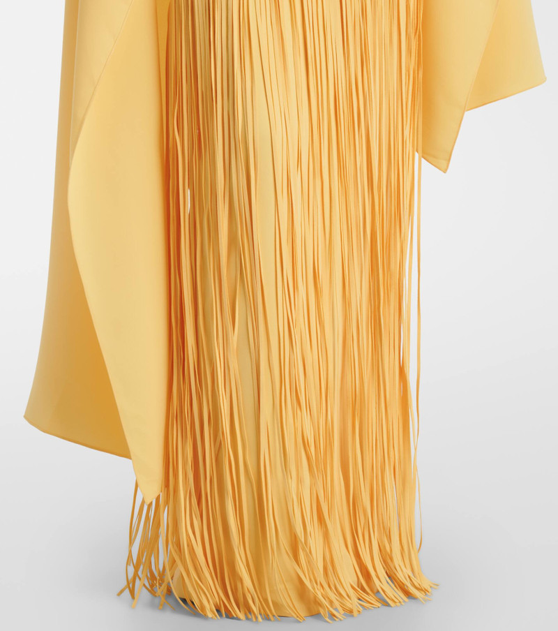 Giselle fringed caped crêpe gown 5